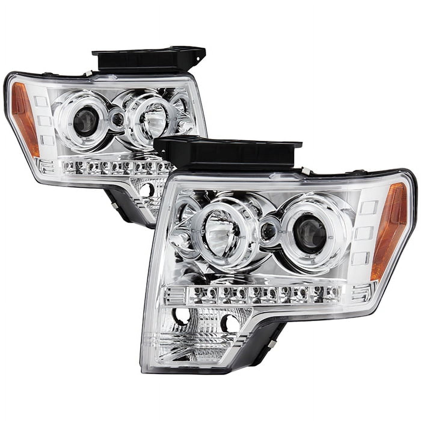 Spyder Ford F150 09-14 Projector Headlights - Halogen Model Only ( Not  Compatible With Xenon/HID Model ) - LED Halo - LED ( Replaceable LEDs ) -  Chro