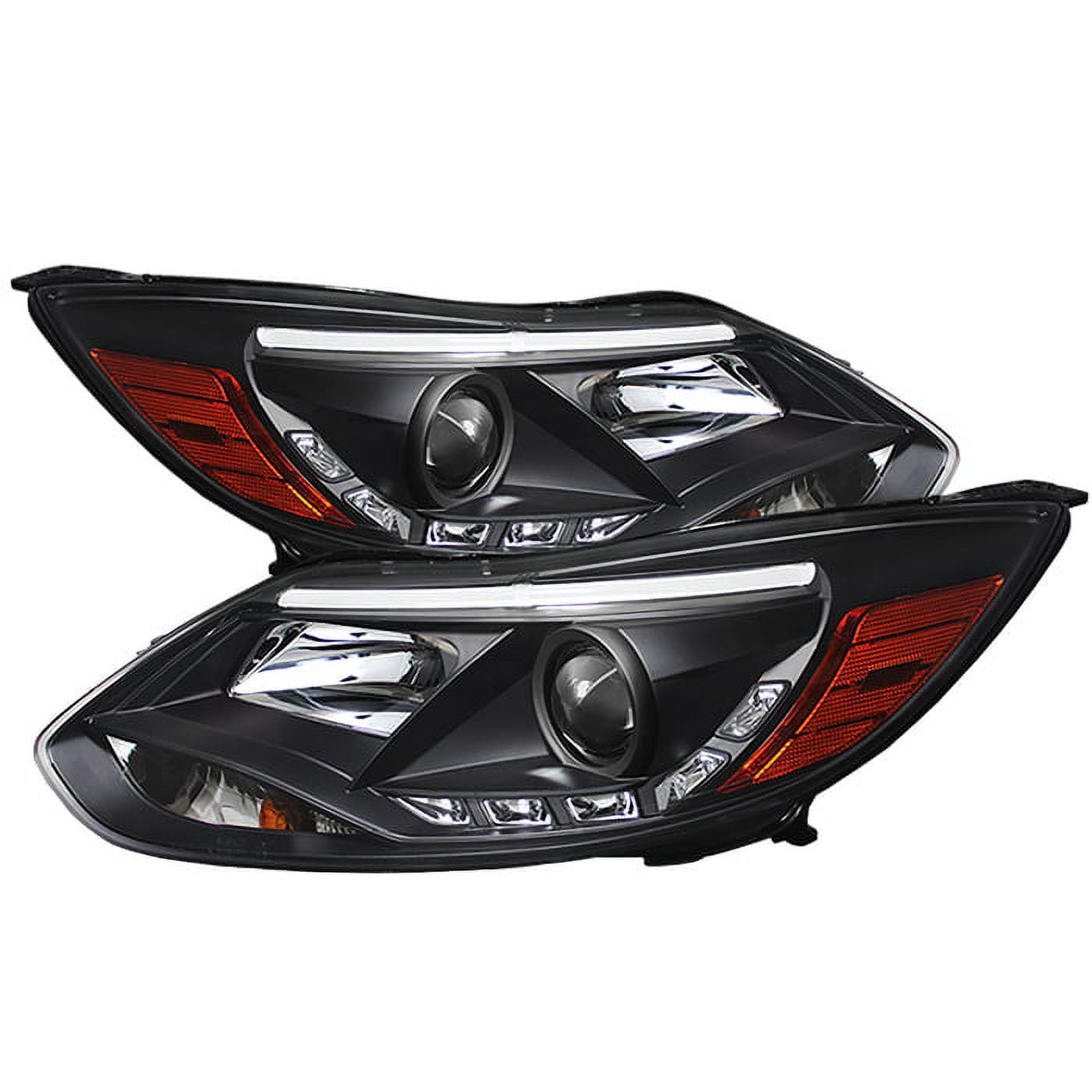 Spyder Ford Focus 12-14 Projector Headlights - Halogen Model Only ( Not  Compatible With Xenon/HID Model ) - DRL - Black - High H1 (Included) - Low  H7 - Walmart.com, image size:1400x1400