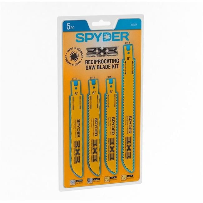 Spyder Genuine 3X3 Reciprocating Saw Blade 5PC Kit - 200228