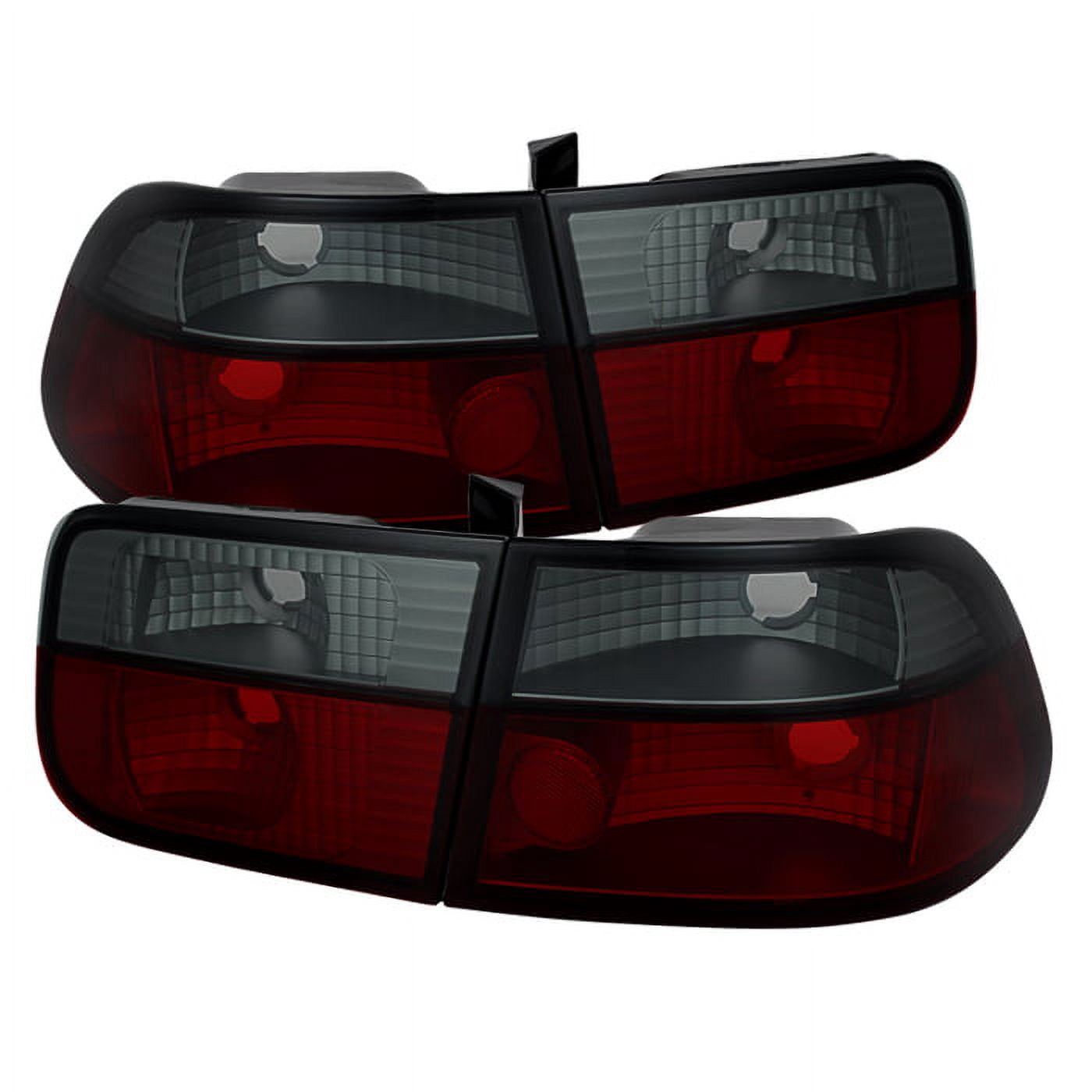 OG JDM Red/Clear Tail Lights For 96-00 Honda Civic Hatchback Si - Frosted OE Style - View #4