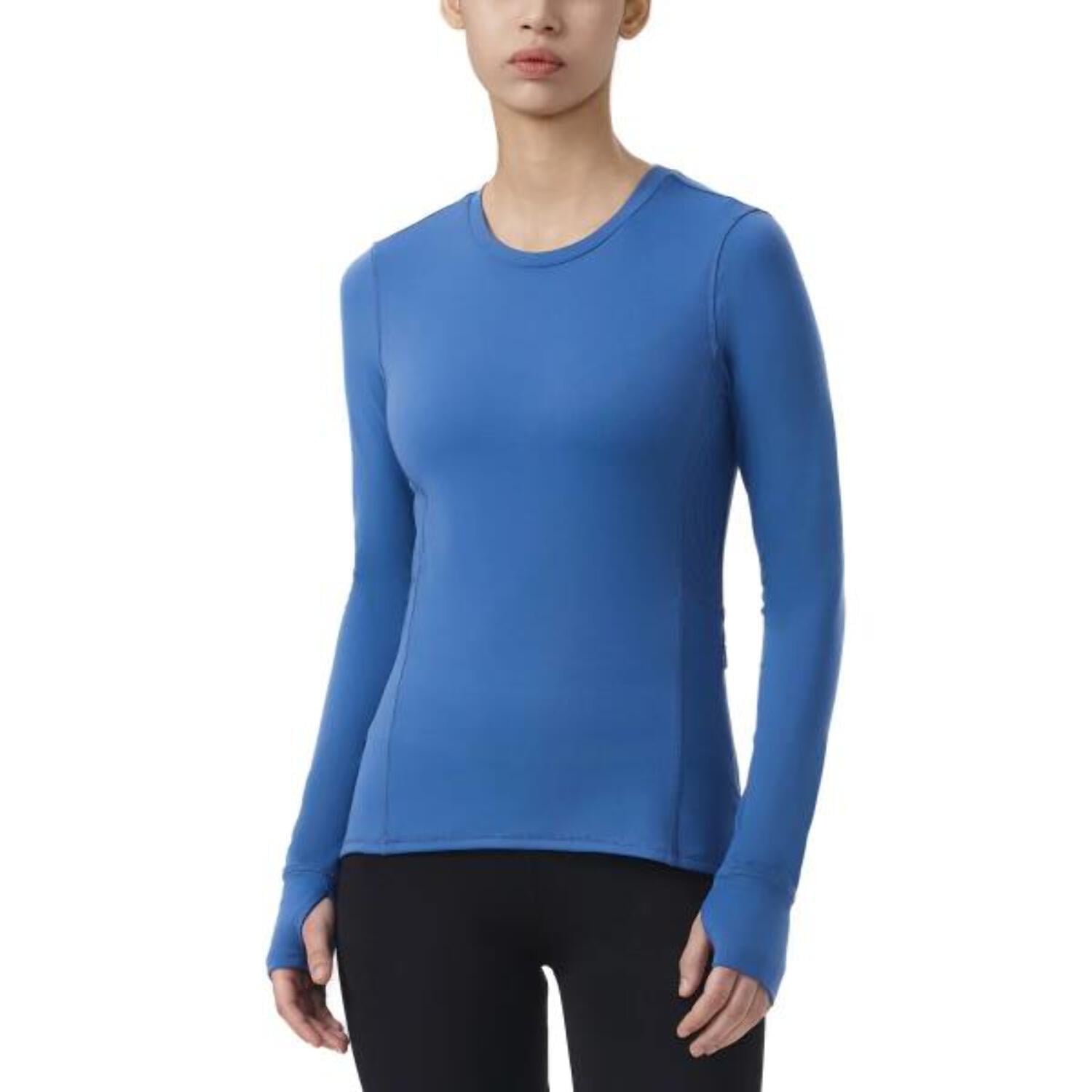 フィットネストップス SPYDER Women's All Day Cropped Long Sleeve SPJFCNRL251WBEG Spyder Ladies' Brushed Long Sleeve Crewneck | Costco