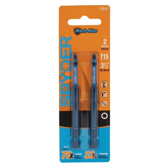 Spyder Mach-Blue T15 x 3-1/2-Inch Mach-Blue Driver Bit (2-Pack) 19641