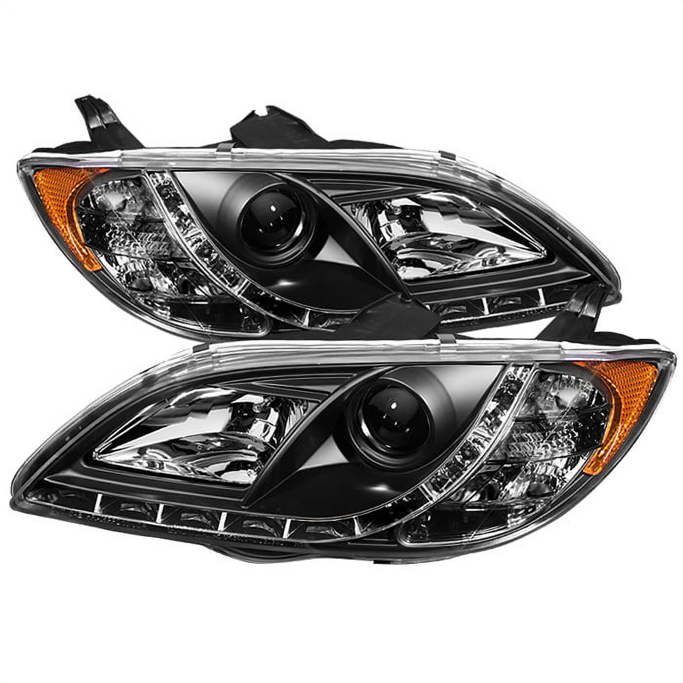 Bryght Halogen Projector Headlight Assembly For 2017-2018 Mazda 3 4DR – Black Housing