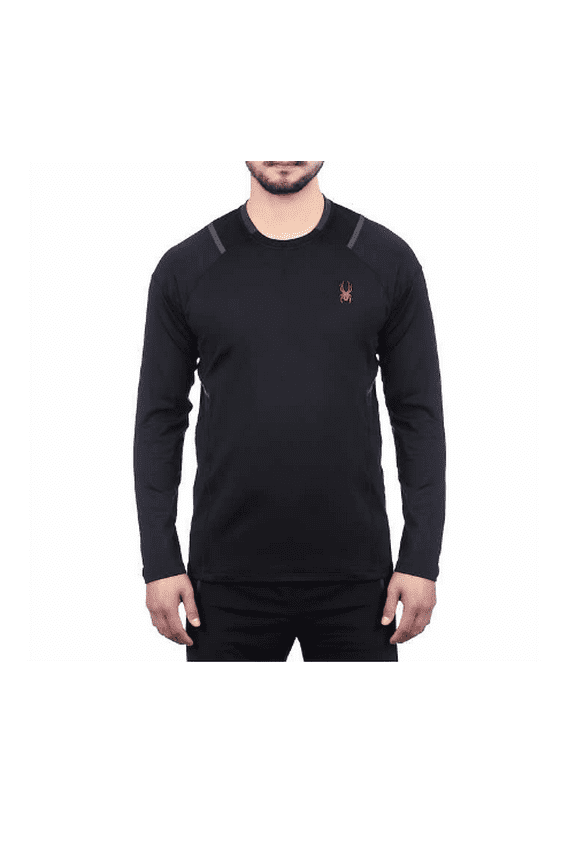 Men's Active Long Sleeve 4-Way Stretch Quick Dry Pullover, Black Large