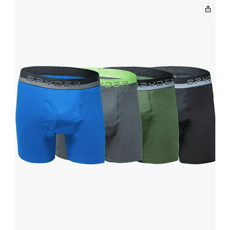 Spyder Men's Boxer Briefs Pro Cotton Sports Underwear (X-Large