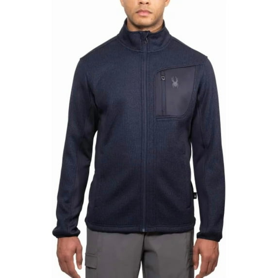 Spyder Men's Relaxed Fit Full Zip Jacket (US, Alpha, Small, Regular, Regular, Black)