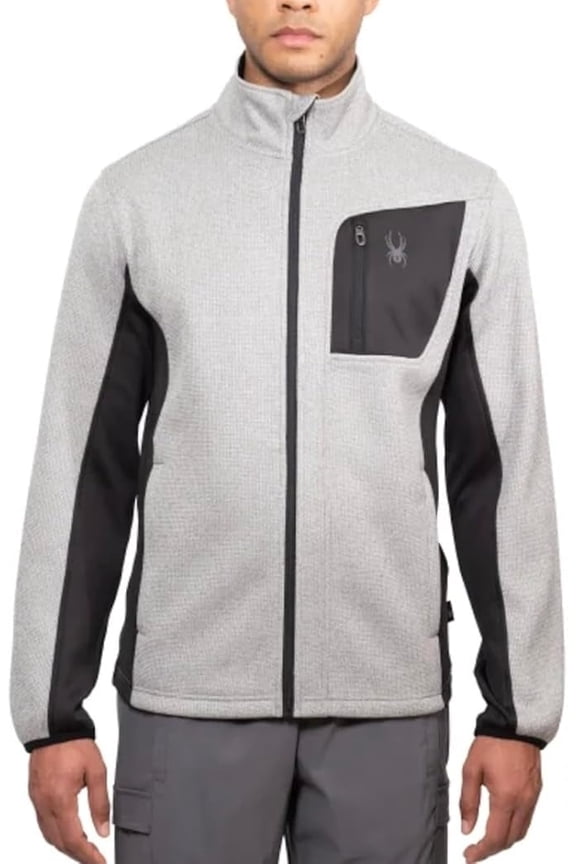 Men's Relaxed Fit Full Zip Jacket (Large, Gray)