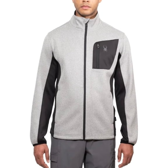 Spyder Men's Relaxed Fit Full Zip Jacket (Gray/Small)