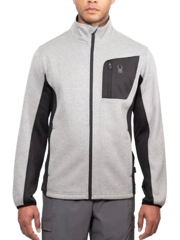 Men's Relaxed Fit Full Zip Jacket (Gray/Small)