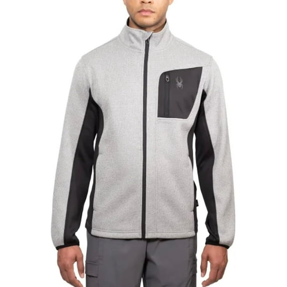 Spyder Men's Relaxed Fit Full Zip Jacket (XL, Gray)