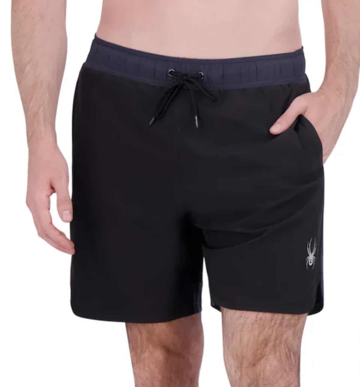 Spyder Men's UPF 30+ Breathable Comfort Stretch Swim Short (US, Alpha, Large, Regular, Regular, Black)