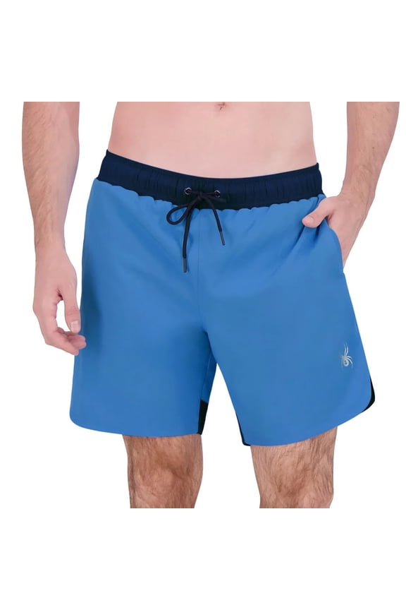 Men's UPF 30+ Breathable Comfort Stretch Swim Short (US, Alpha, Medium, Regular, Regular, Blue)