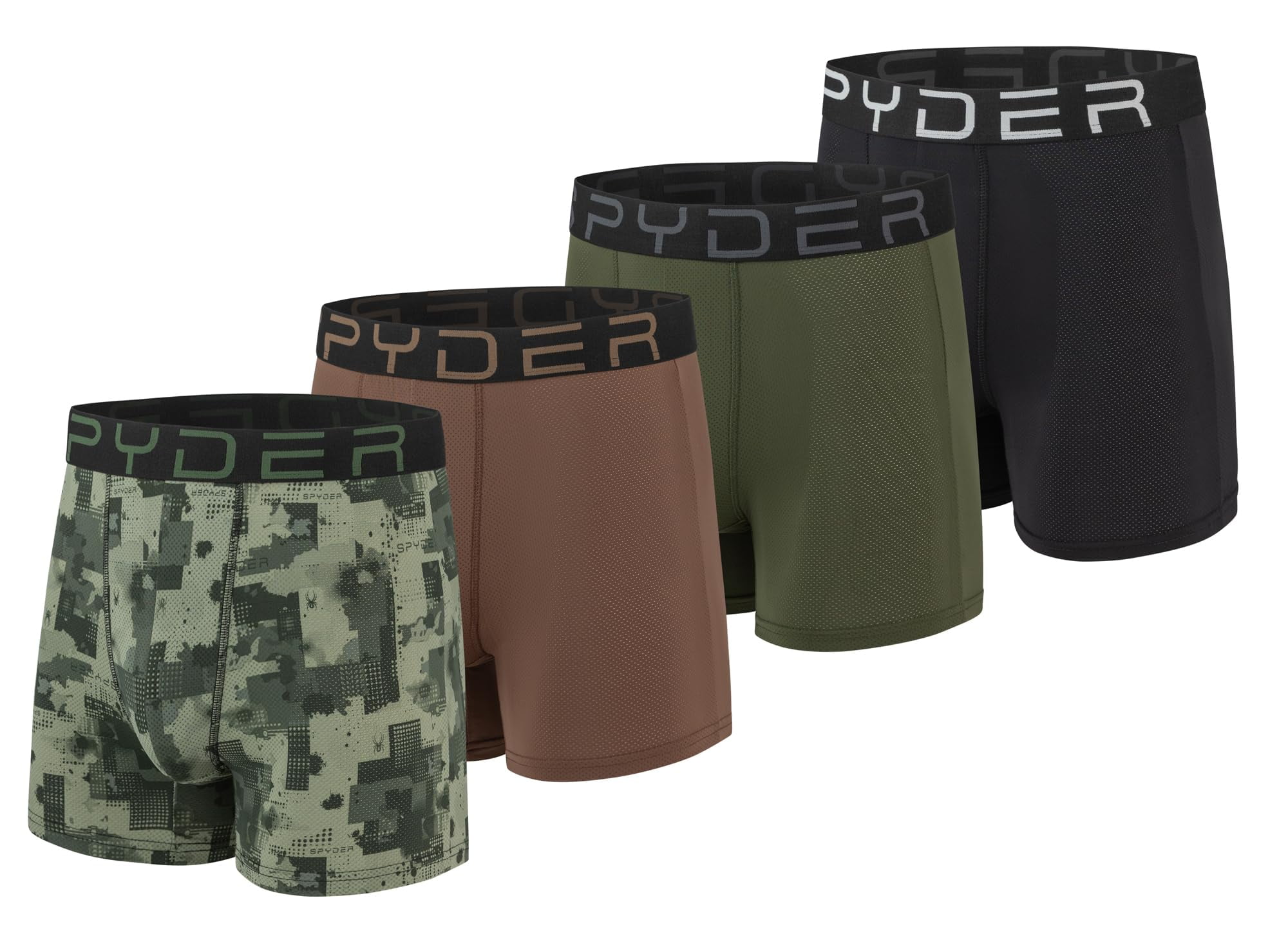 Spyder Mens Boxer Briefs Performance Nylon Mesh Sports Underwear (Small