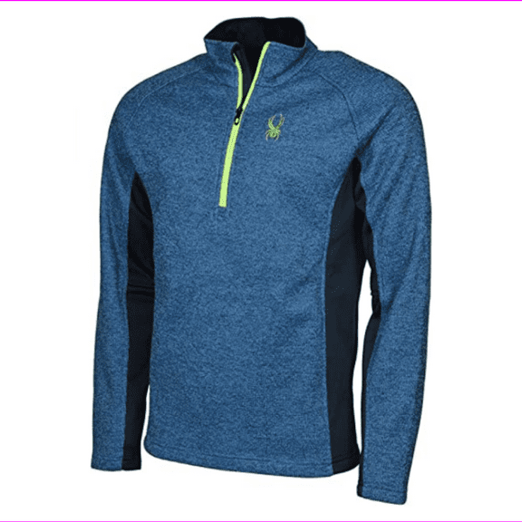 Spyder Mens Constant Full Zip Sweater Blue Medium Polyester Zipper Pockets