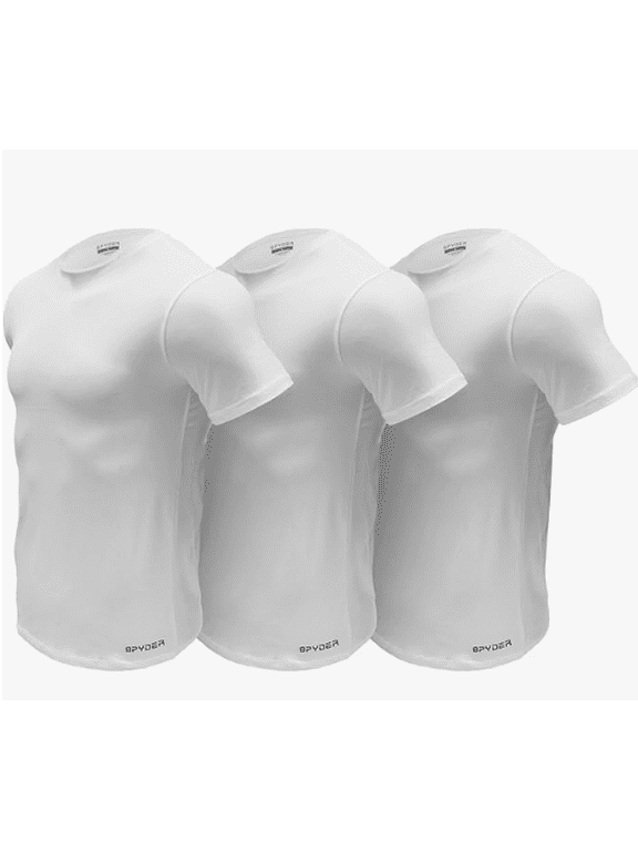 Mens Performance Moisture Wicking Crew Neck Undershirts/Ultra Soft Stretch Sports T-Shirt - Medium