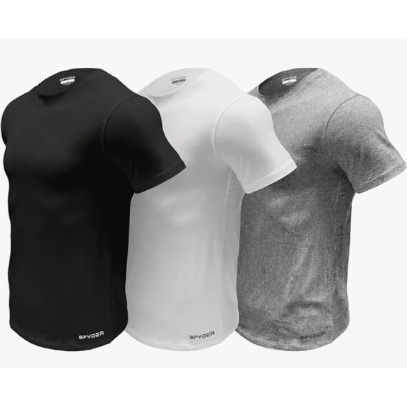 Spyder Mens Performance Moisture Wicking Crew Neck Undershirts/Ultra Soft Stretch Sports T-Shirt