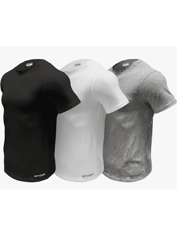 Mens Performance Moisture Wicking Crew Neck Undershirts/Ultra Soft Stretch Sports T-Shirt