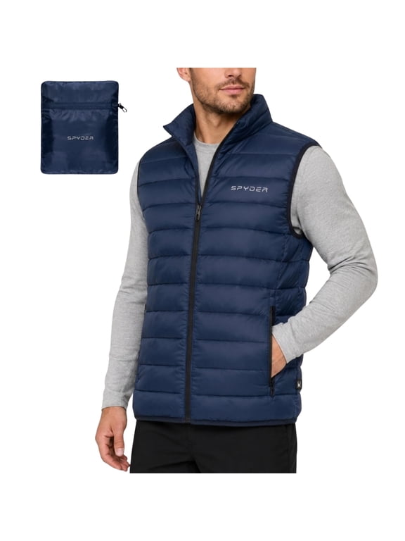 Mens Puffer Vest - Packable Lightweight, Lycra Binding, Zip Pockets