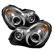 Spyder Mercedes Benz C-Class 01-05 4 Dr Only Projector Headlights - Halogen Model Only  Not Compatible With Xenon/HID Model  - LED Halo - Black - H Fits select 2001-2005 MERCEDES-BENZ C