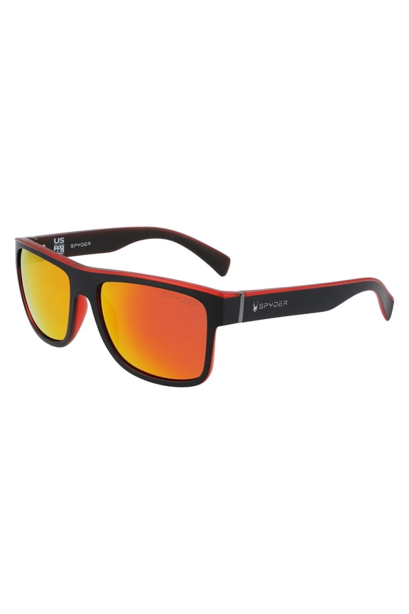 Polarized Men's Black Diamond Square Sport Sunglasses with Mirrored Lens- SP6014-001