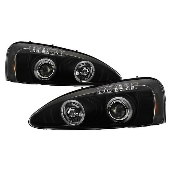 Spyder Pontiac Grand Prix 04-08 Projector Headlights - LED Halo - LED ( Replaceable LEDs ) - Black Smoke - High H1 (Included) - Low H1 (Included)
