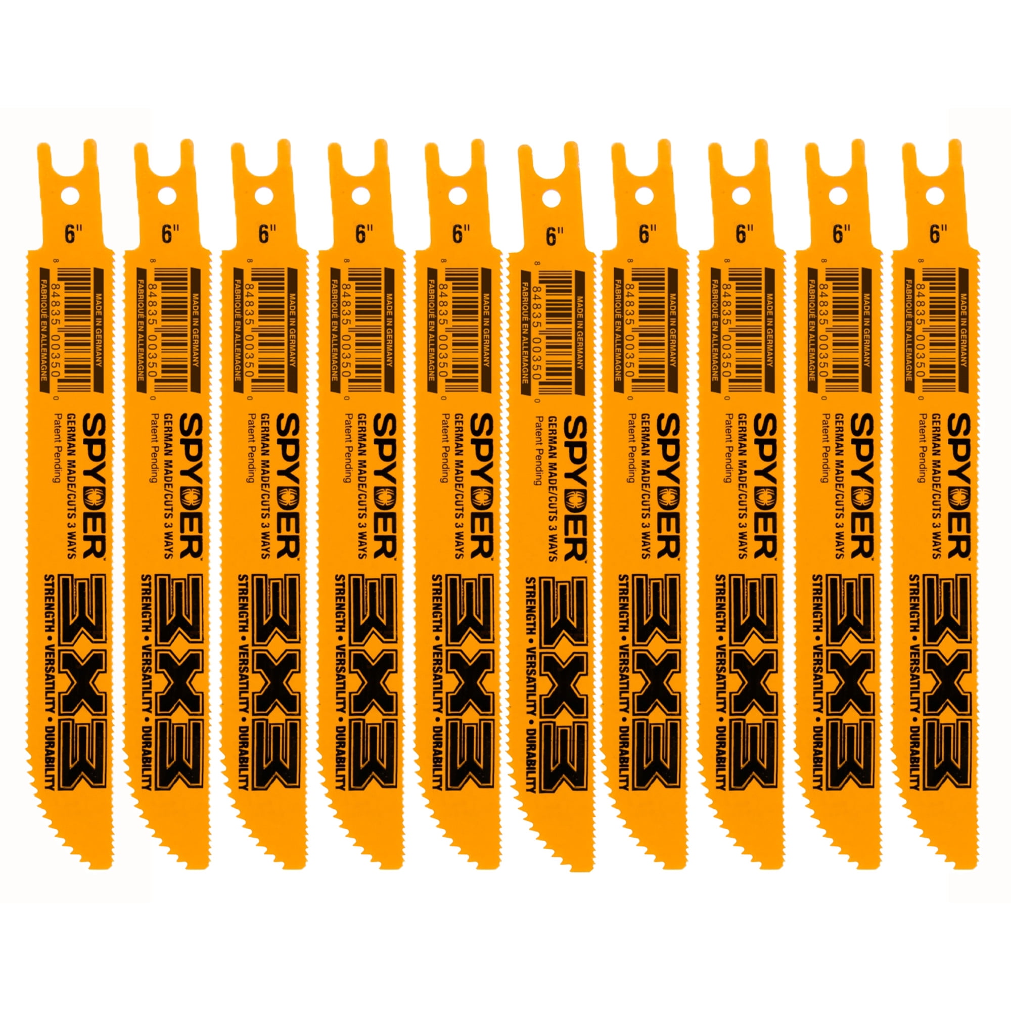 Spyder 3X3™ Double-Sided 6-Inch 14/18-TPI Double-Edged Reciprocating Saw Blade (10-Pack) 200202