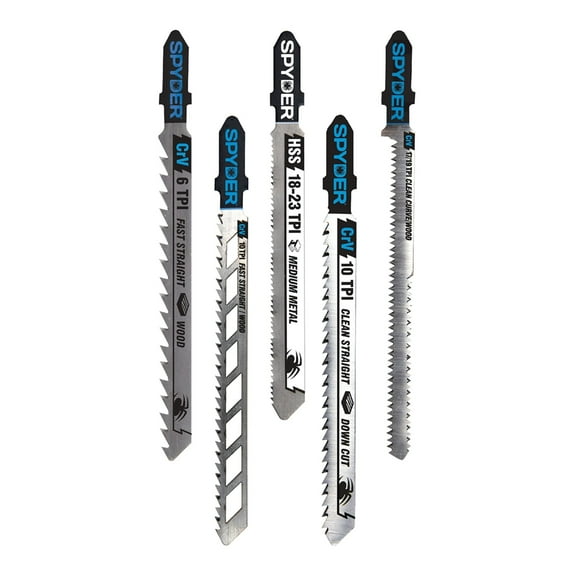 Spyder Skeleton 5-Piece T-Shank Multi-Material Cutting Jig Saw Blade Set 300089