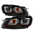thumbnail image 1 of Spyder Volkswagen Golf / GTI 10-13 Version 3 Projector Headlights - Halogen Model Only ( Not Compatible With Xenon/HID Model ) - Dual U DRL - Black, 1 of 5