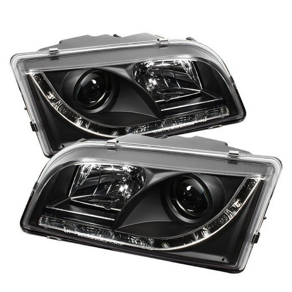 Spyder Volvo S40 97-03 Projector Headlights - DRL - Black - High H1 (Included) - Low H1 (Included)