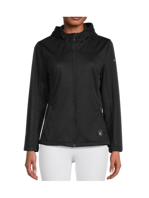 WOMEN ALYCE LOGO HOOD JACKET - SIZE: WOMEN M - BLACK