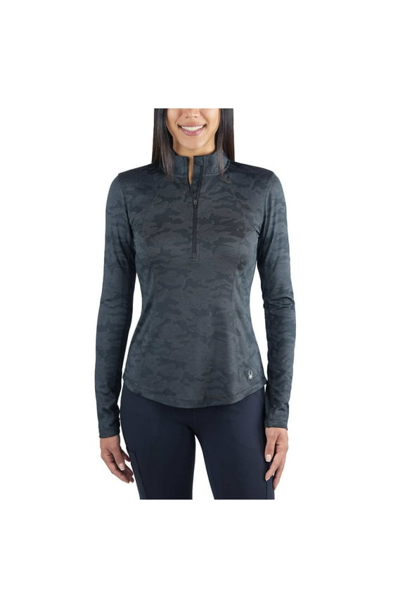 Women's Tech Soft Moisture Wicking Thumbholes Quarter Zip Active Top-Black / XXL