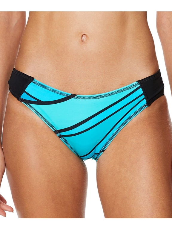 Women's Wave Blue Print Cheeky Bikini Swim Bottom-Blue / M