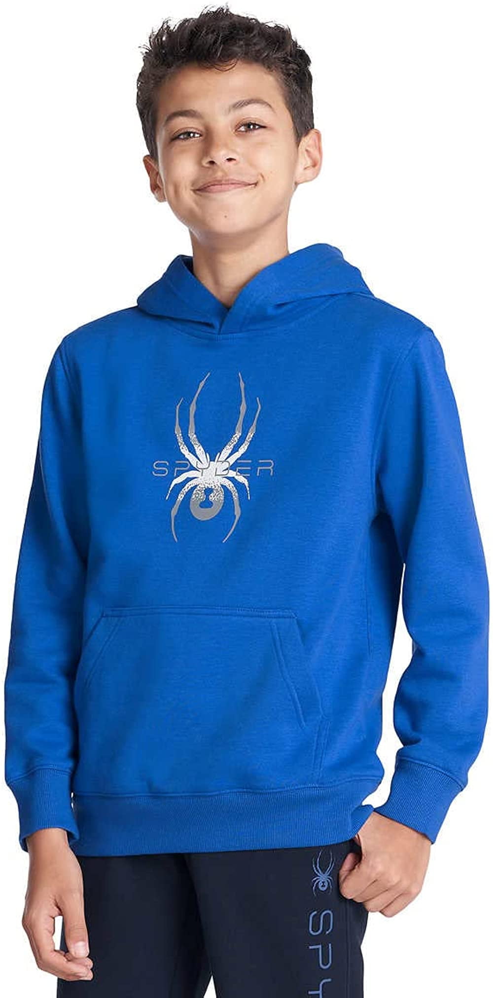 SPYDER Youth Boys Camp Pullover Hoodie, Royal Blue, XS(5-6)
