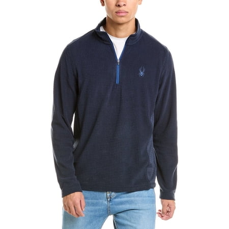 Spyder mens Grid Fleece 1/4-Zip Pullover, XL, Blue
