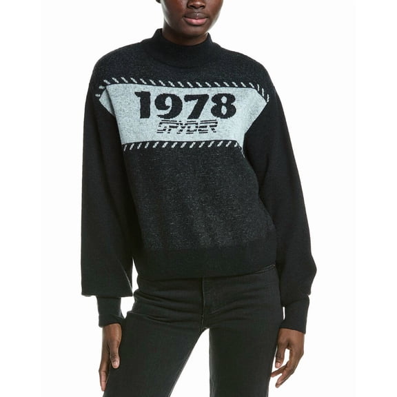 Spyder womens Buttercup Wool & Alpaca-Blend Sweater, l, Black