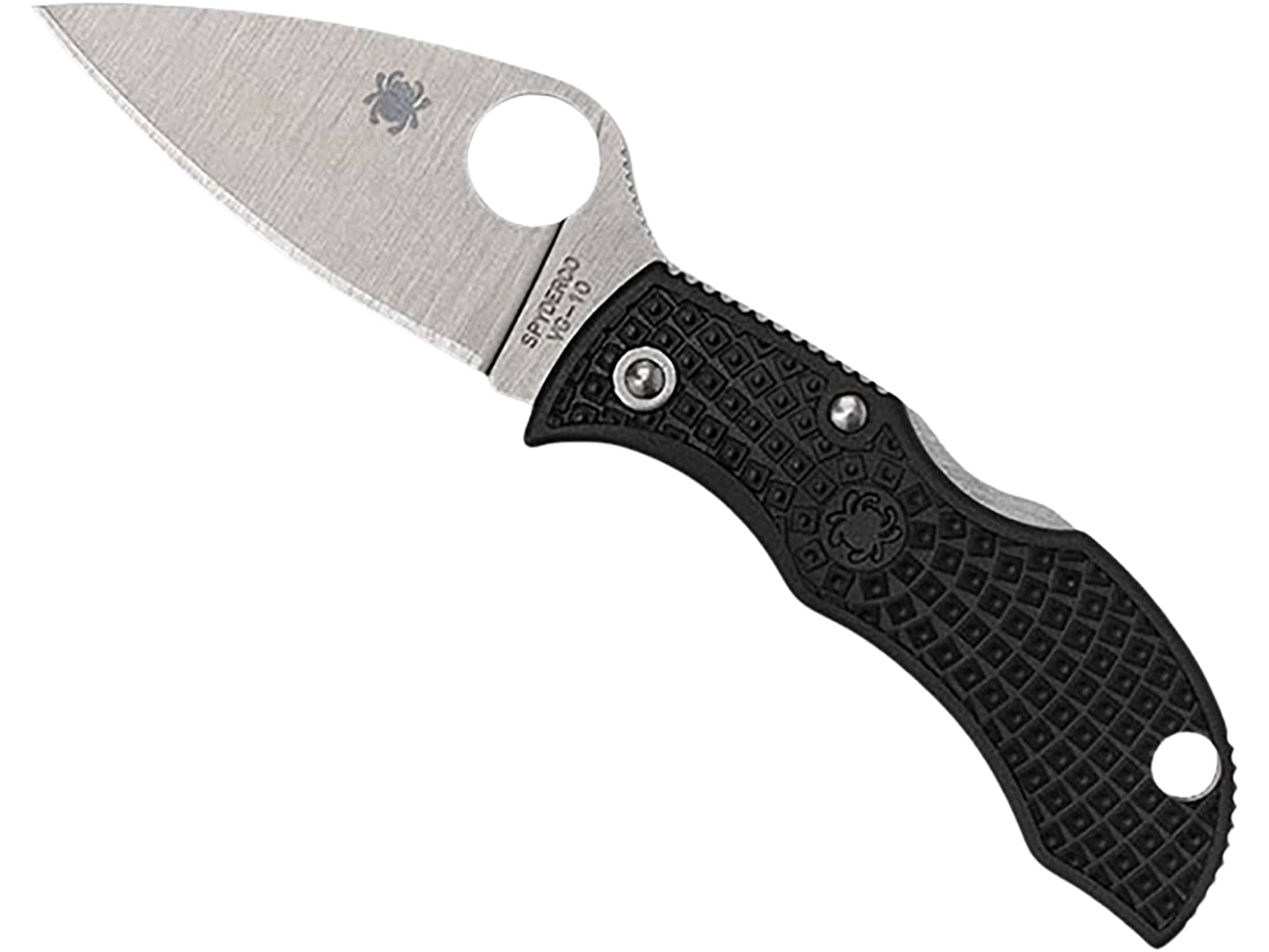 Spyderco Knives Spyderco Manbug Folding Knife Black Lightweight Leaf Serrated SPMBKLFS