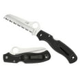 thumbnail image 1 of Spyderco Atlantic Salt Folding Knife 3-11/16" H1 Serrated Rescue Blade, Black FRN Handles, Lockback - C89SBK, 1 of 2
