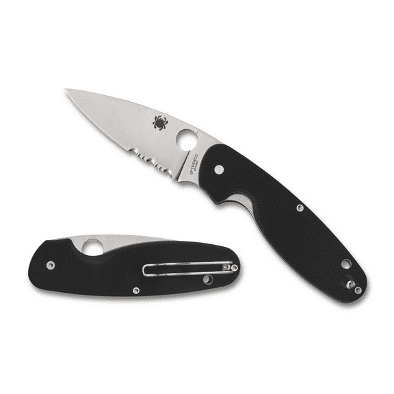 Spyderco Black G-10 Emphasis Liner Lock CombinationEdge Stainless Pocket Knife Knives
