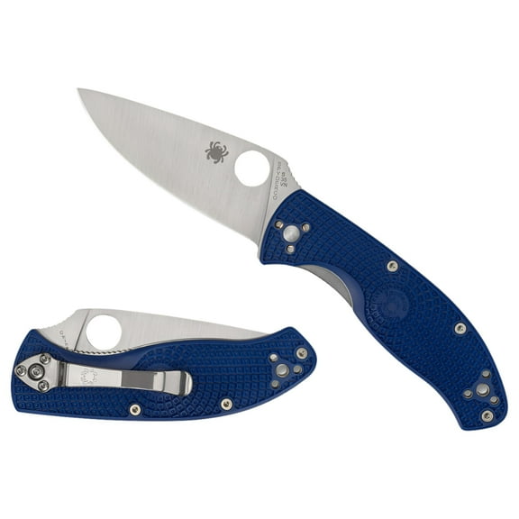 Spyderco Knives Spyderco Tenacious Lightweight Folding Knife 3.39in Plain Edge Blue FRN SPC122PBL