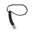 thumbnail image 1 of Spyderco Box-Weave Lanyard with Square Pewter Bead, Black Nylon Parachute Cord, 6.5'', 1 of 2