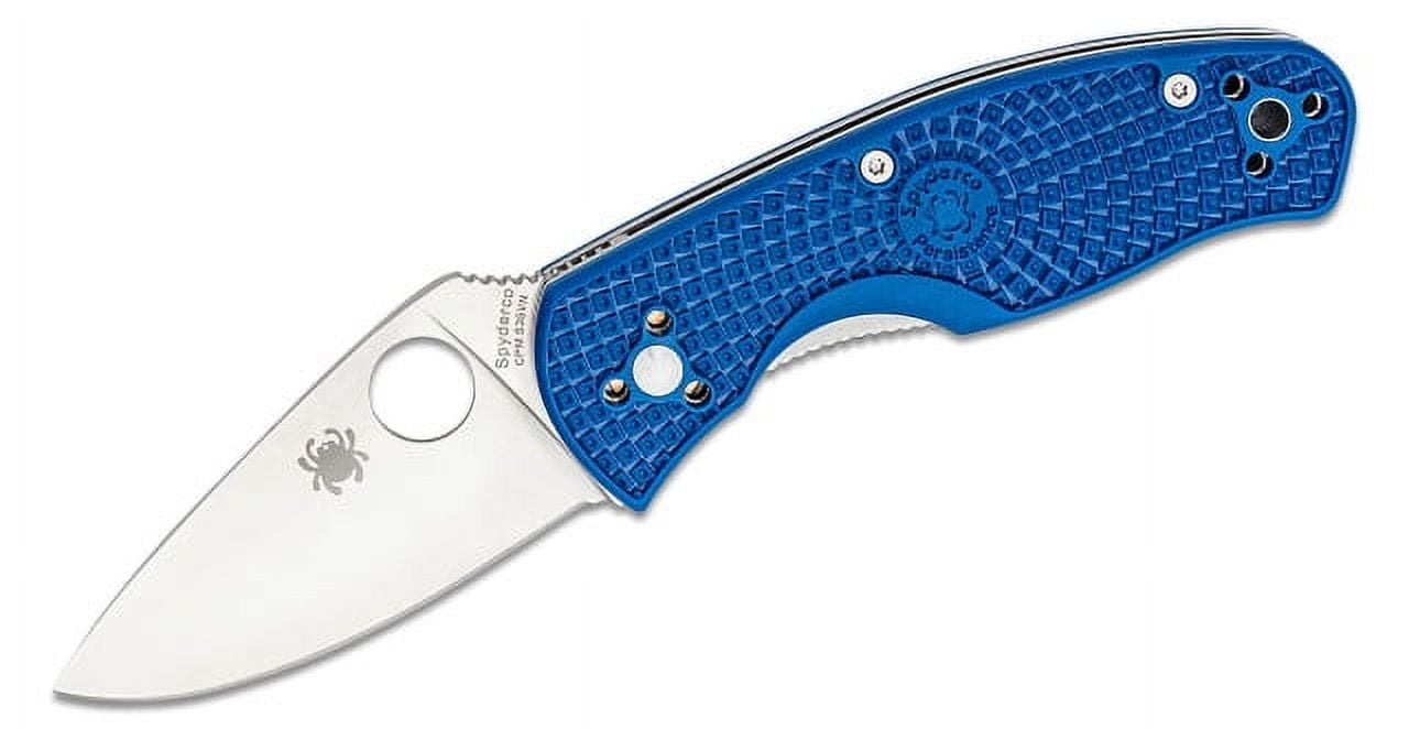 Spyderco C136PBL Persistence Stainless Blade Blue Handle Folding Knife