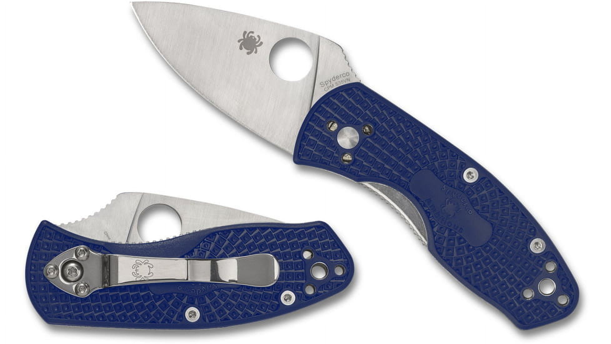 Spyderco C148SBL Ambitious 2.31" Serrated Blade Blue Handle Folding Knife