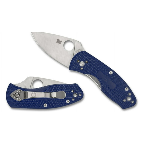 Spyderco C148SBL Ambitious 2.31" Serrated Blade Blue Handle Folding Knife