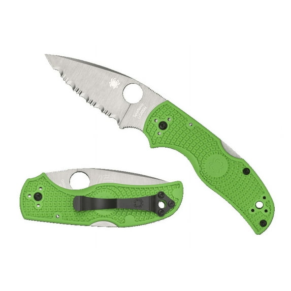 Spyderco C41SGR5 Native 5 Salt 2.95" Serrated LC200N Blade Green Folding Knife