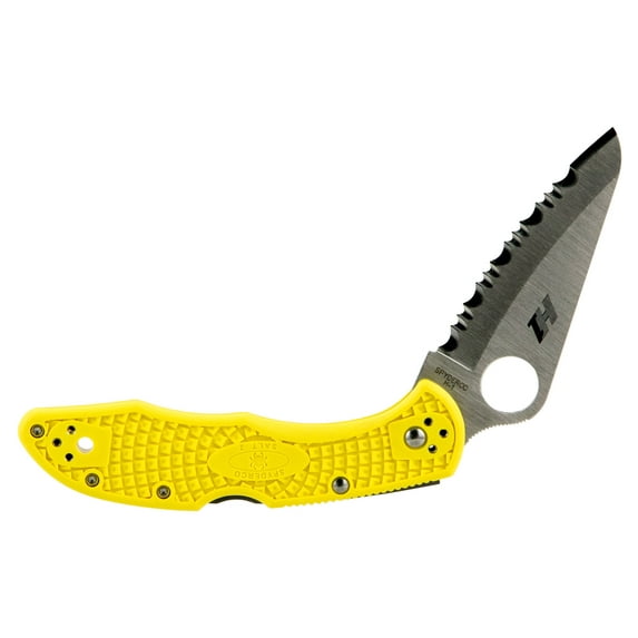 Spyderco C88SYL2 Salt 2 3" H1 Steel Drop Point Fiberglass Reinforced Nylon Yellow