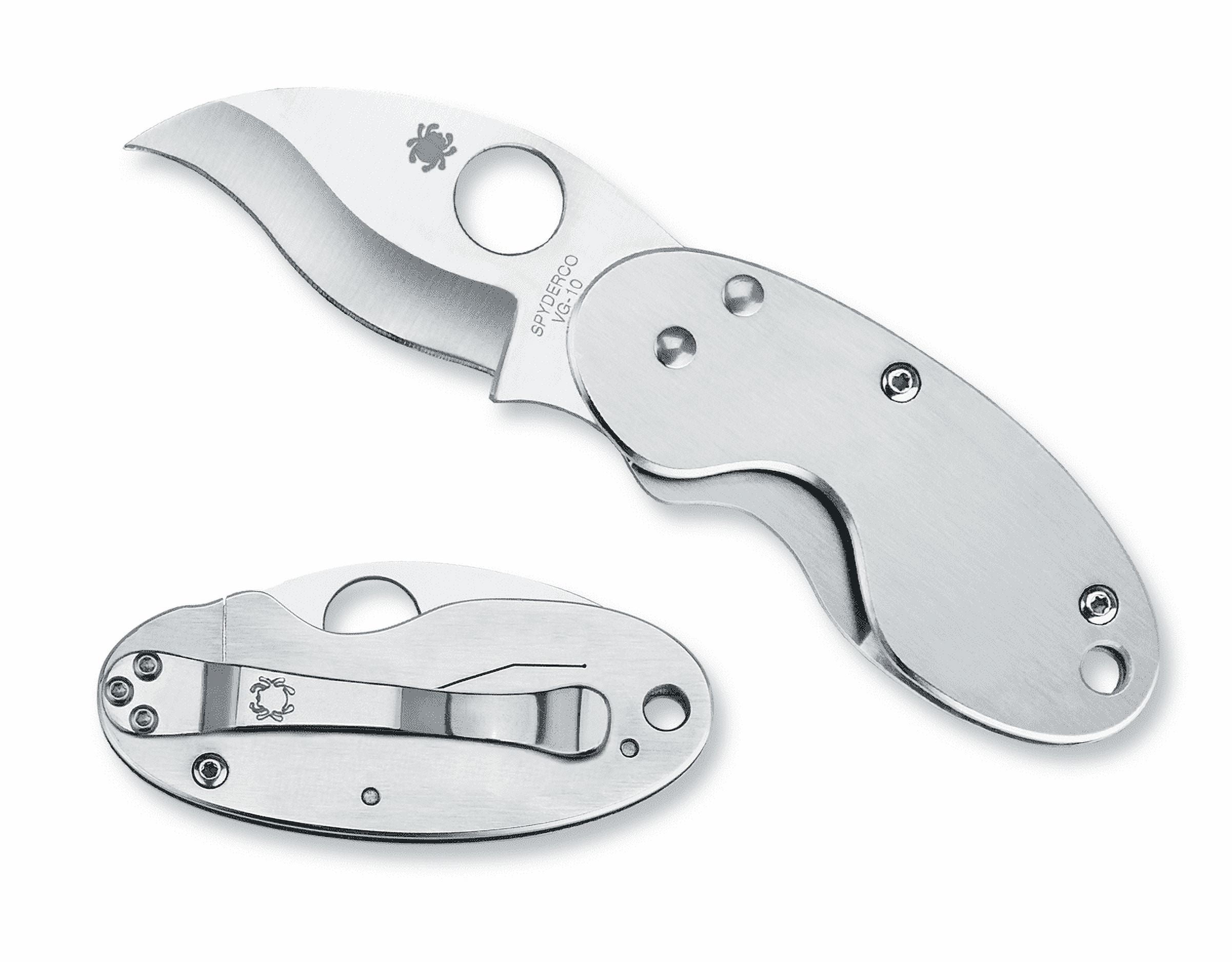 Spyderco Cricket Stainless Steel Folding Pocket Knife - Plain Edge - C29P