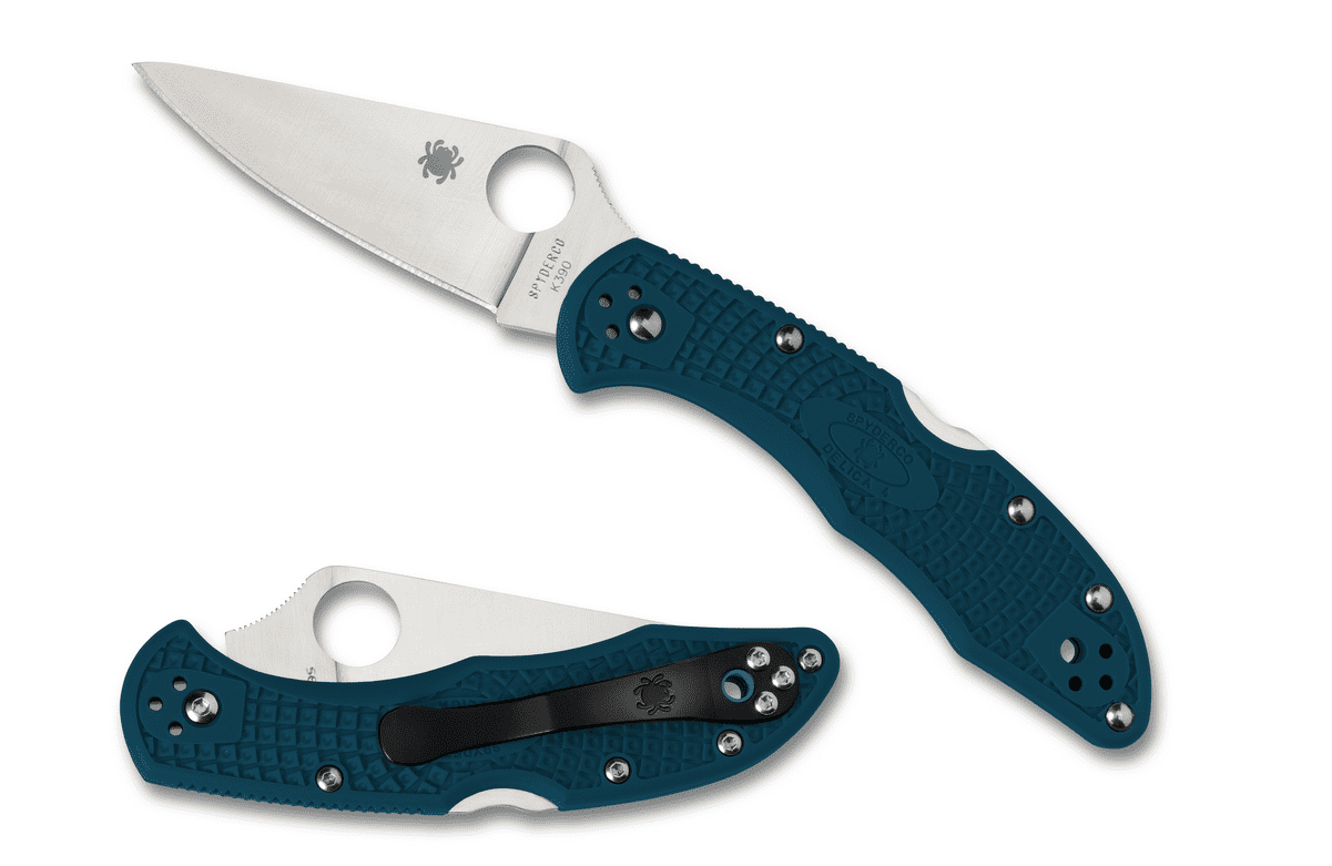 Spyderco Delica 4 Plain Edge 2.9 in Blade Blue FRN