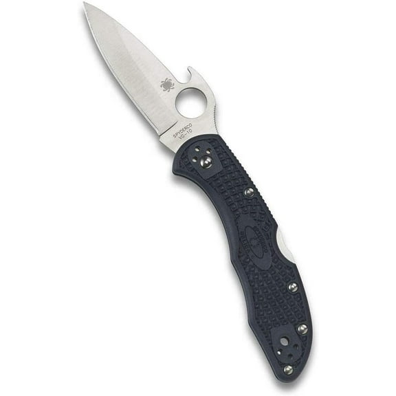 Spyderco Delica 4 Lightweight 7.15" Signature Folding Knife with 2.90" Saber-Ground Steel Blade and Emerson Opener - PlainEdge Grind - C11PGYW