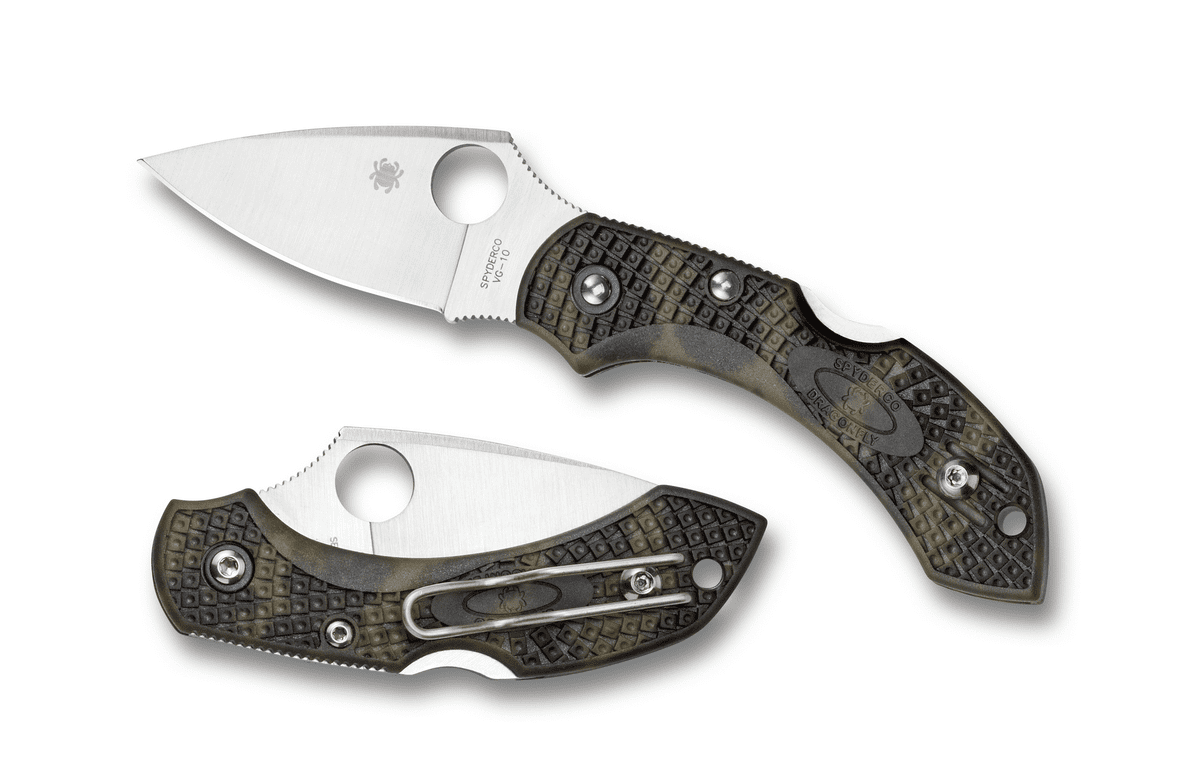 Spyderco Dragonfly 2 Folding Knife 2-5/16" VG10 Satin Plain Blade, Zome Green FRN Handles, Lockback - C28ZFPGR2