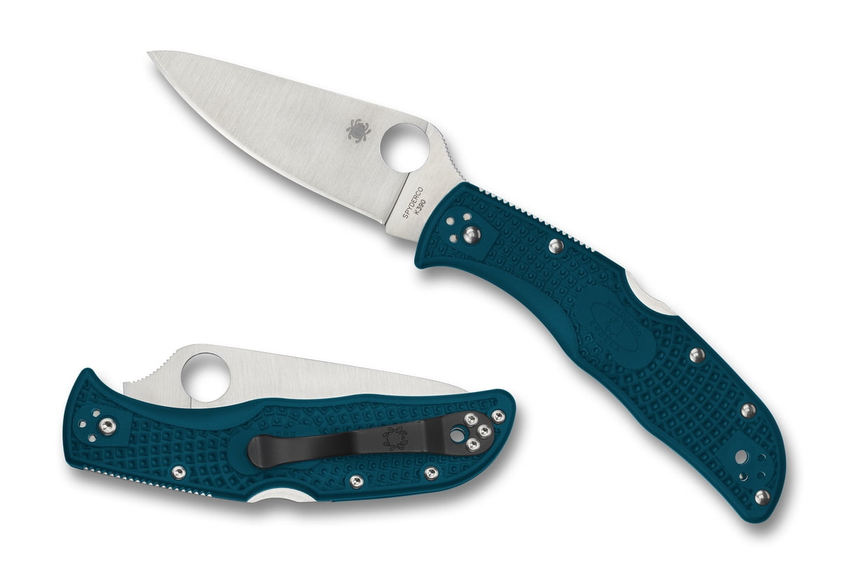 Spyderco Knives Spyderco Endela Blue FRN Folding Knife K390 2.95in Satin Plain Blade SPC243FPK390